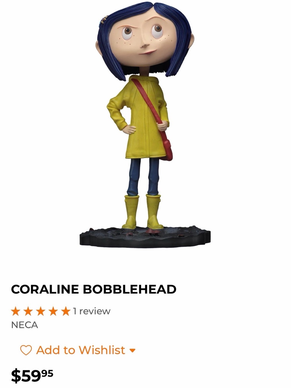 Coraline bobblehead figurine